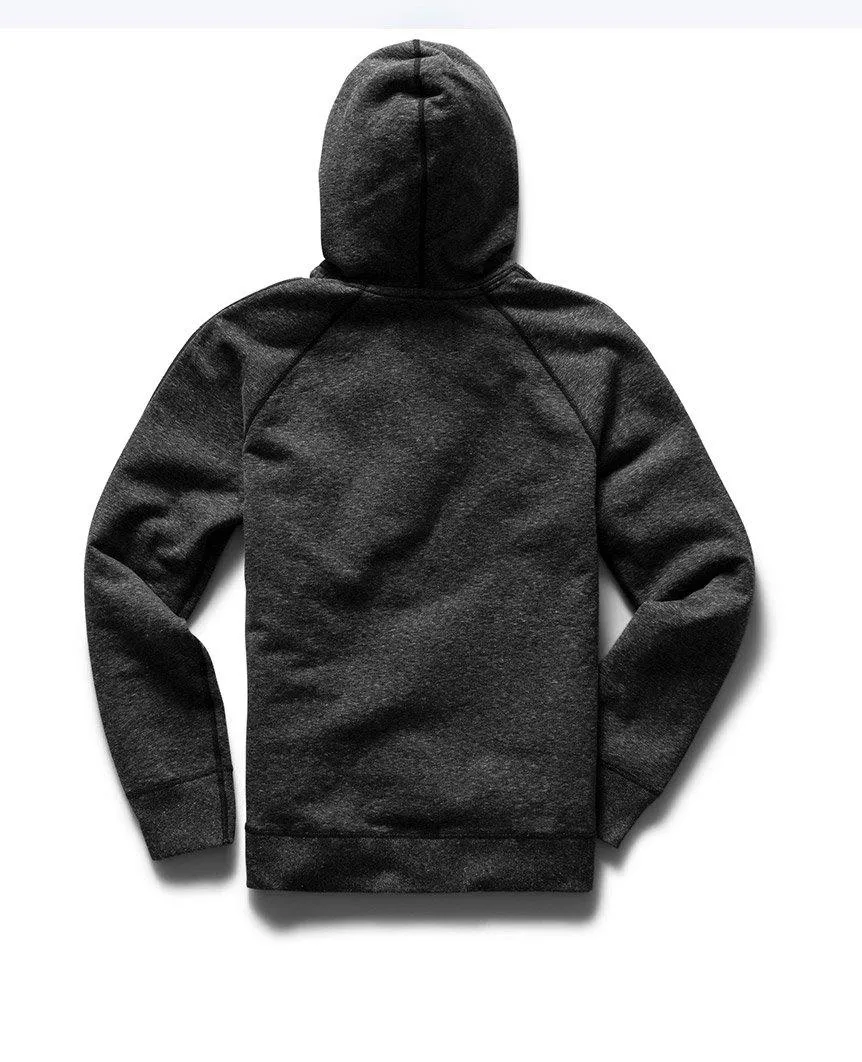 Full Zip Hoodie Midweight Terry Heather Black