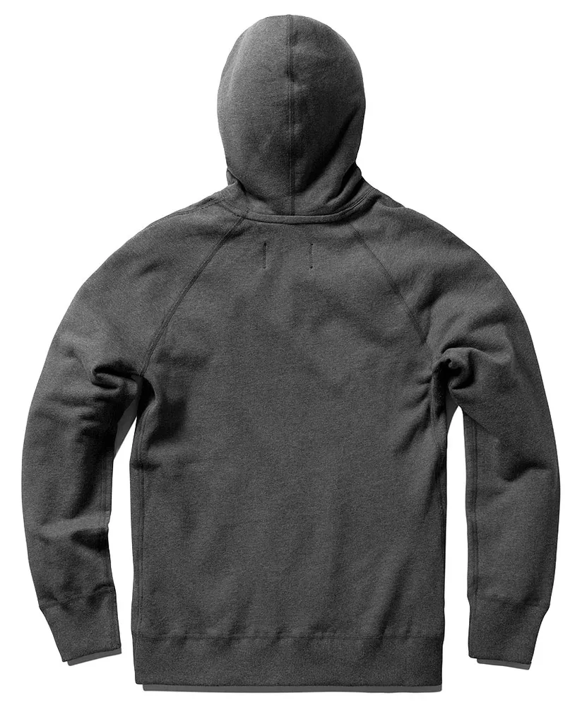 Full Zip Hoodie Midweight Terry Heather Charcoal