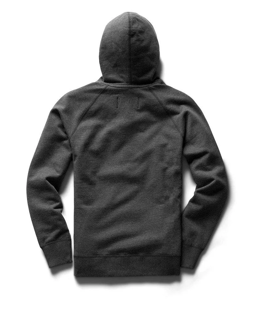 Full Zip Hoodie Midweight Terry Heather Charcoal