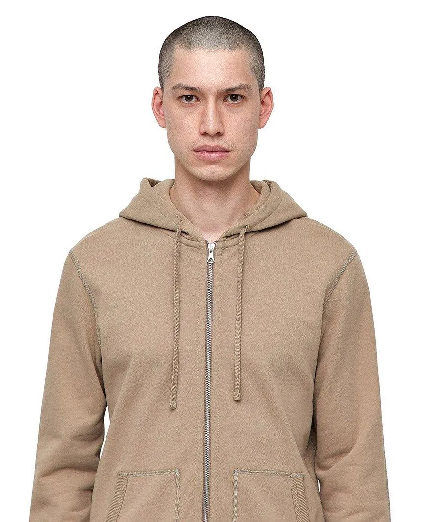Full Zip Hoodie Midweight Terry Khaki