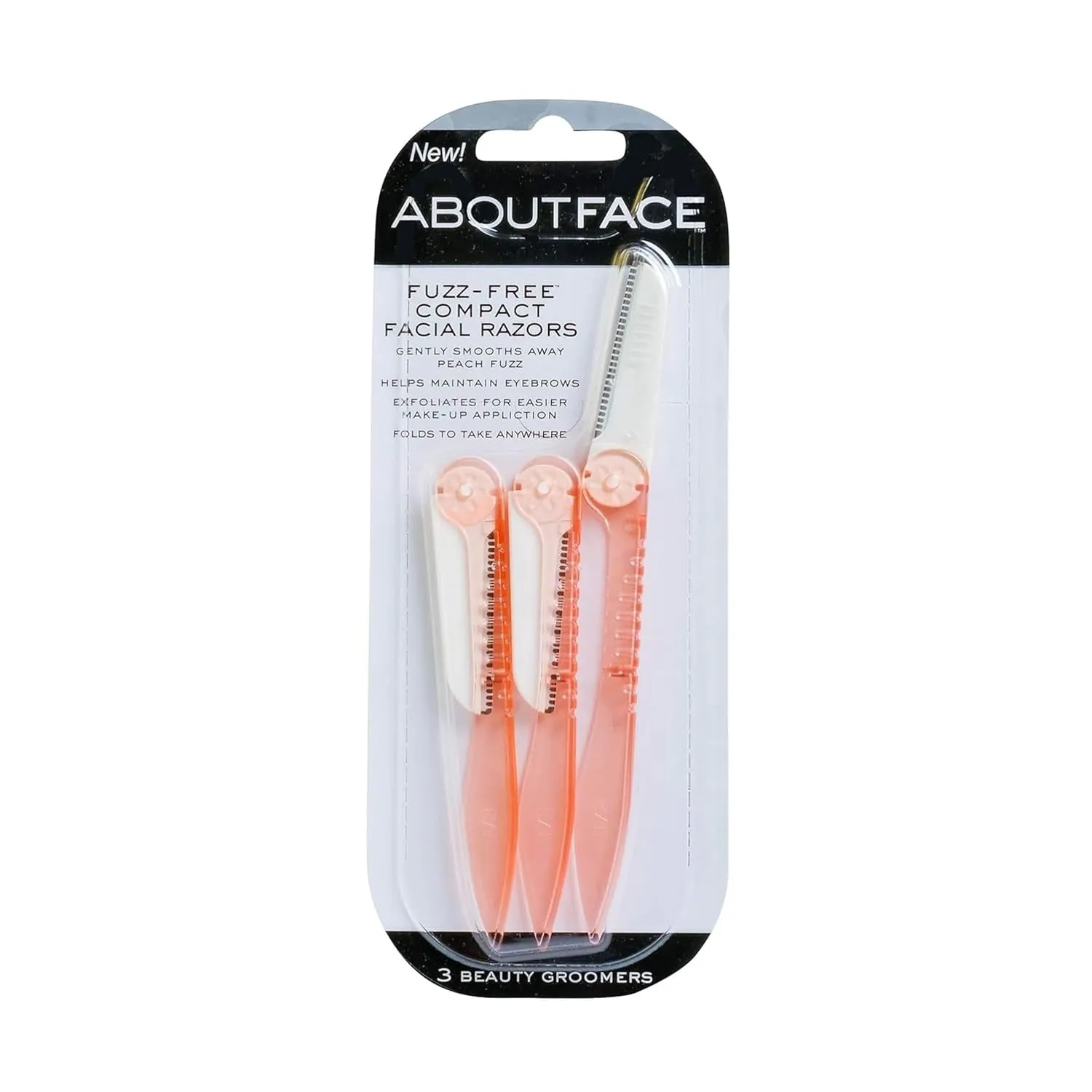Fuzz-Free Facial Razors - 3 Beauty Groomers for Hair Removal, Ideal for Shaving, Exfoliating, Dermaplaning and Brow Shaping, Japanese Steel Gently Removes Facial Hair