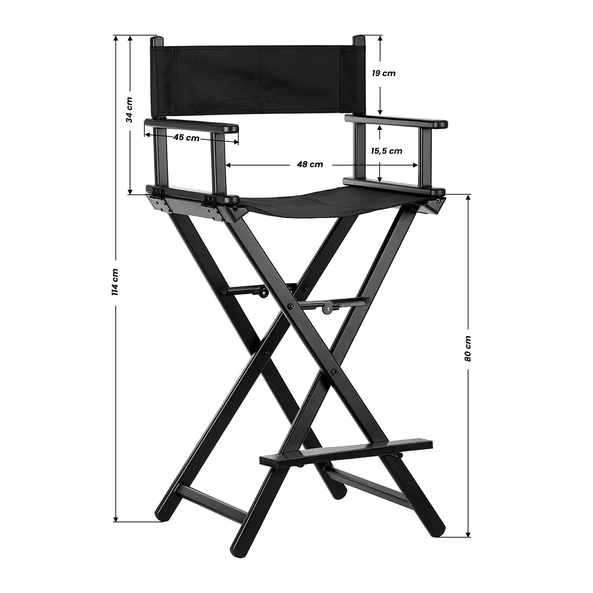 Gabbiano Black Aluminium Make-up Chair