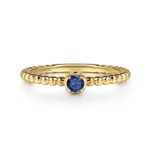 Gabriel 14kt Yellow Gold Stackable Ring-Sapphire