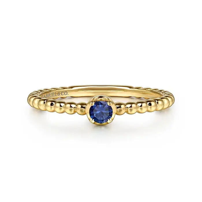 Gabriel 14kt Yellow Gold Stackable Ring-Sapphire