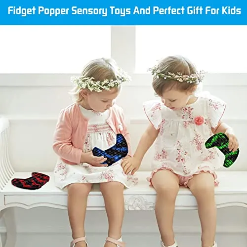 Gamepad Push Pop Fidget Toy, Game Controller Fidget Popper Toys for ADHD Boys, Stress Relief Video Game Pop Push it Fidget Toys and Early Educational Pop Its Toys Gift for Kids (Light Blue Black)