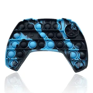 Gamepad Push Pop Fidget Toy, Game Controller Fidget Popper Toys for ADHD Boys, Stress Relief Video Game Pop Push it Fidget Toys and Early Educational Pop Its Toys Gift for Kids (Light Blue Black)