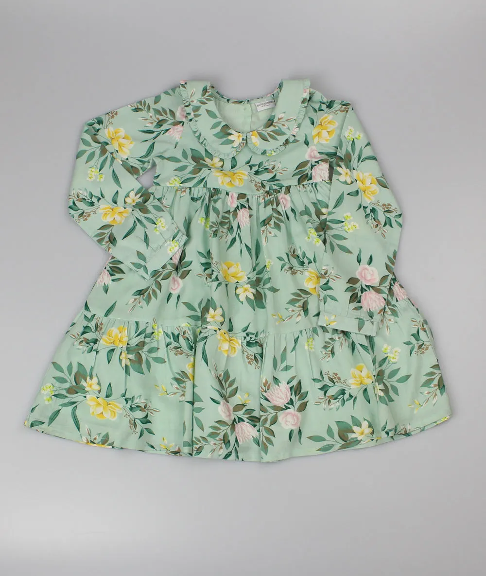 Girls Lined Viscose Dress - Aqua (PK6) (3-8y) F52537