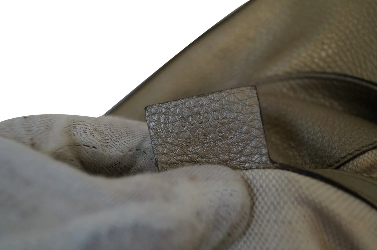 GUCCI Gold Pebbled Leather Soho Chain Tote Bag
