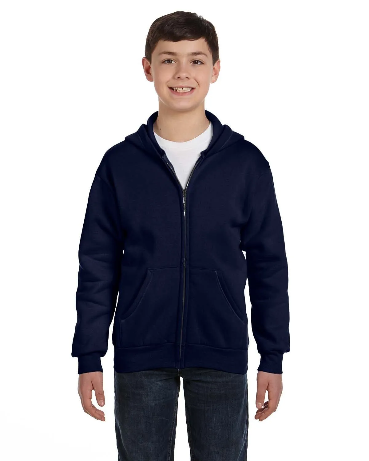 Hanes Youth 50/50 Full-Zip Hoodie Sweatshirt