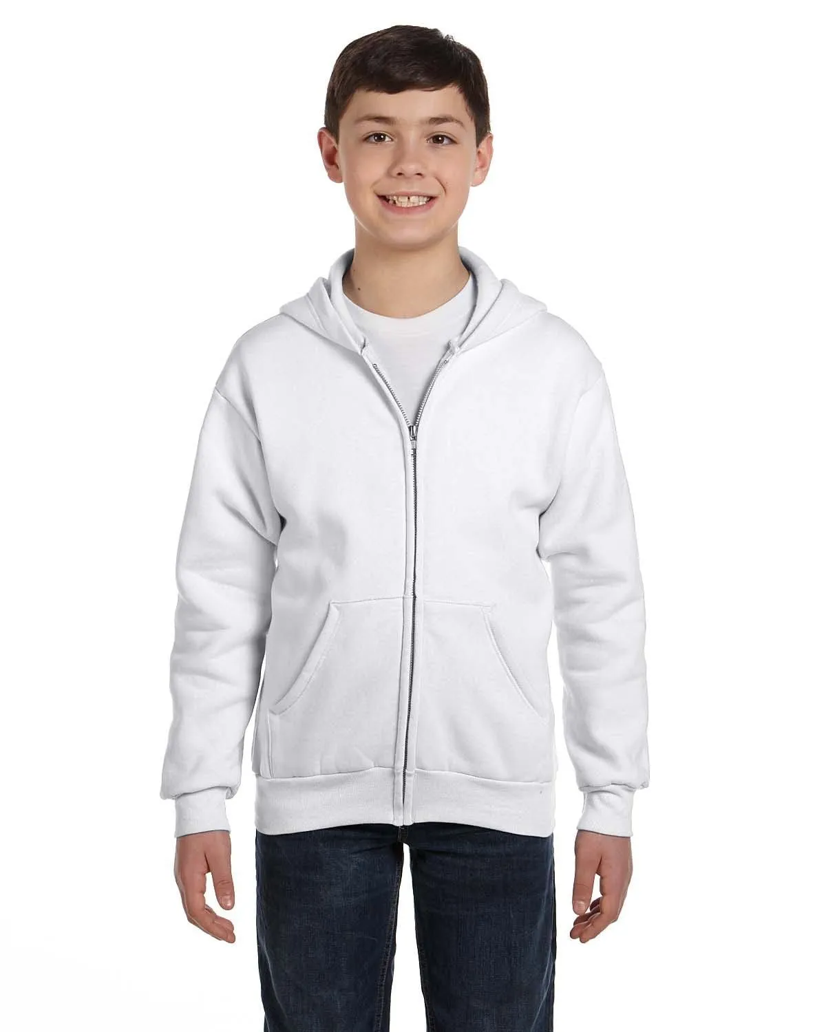 Hanes Youth 50/50 Full-Zip Hoodie Sweatshirt