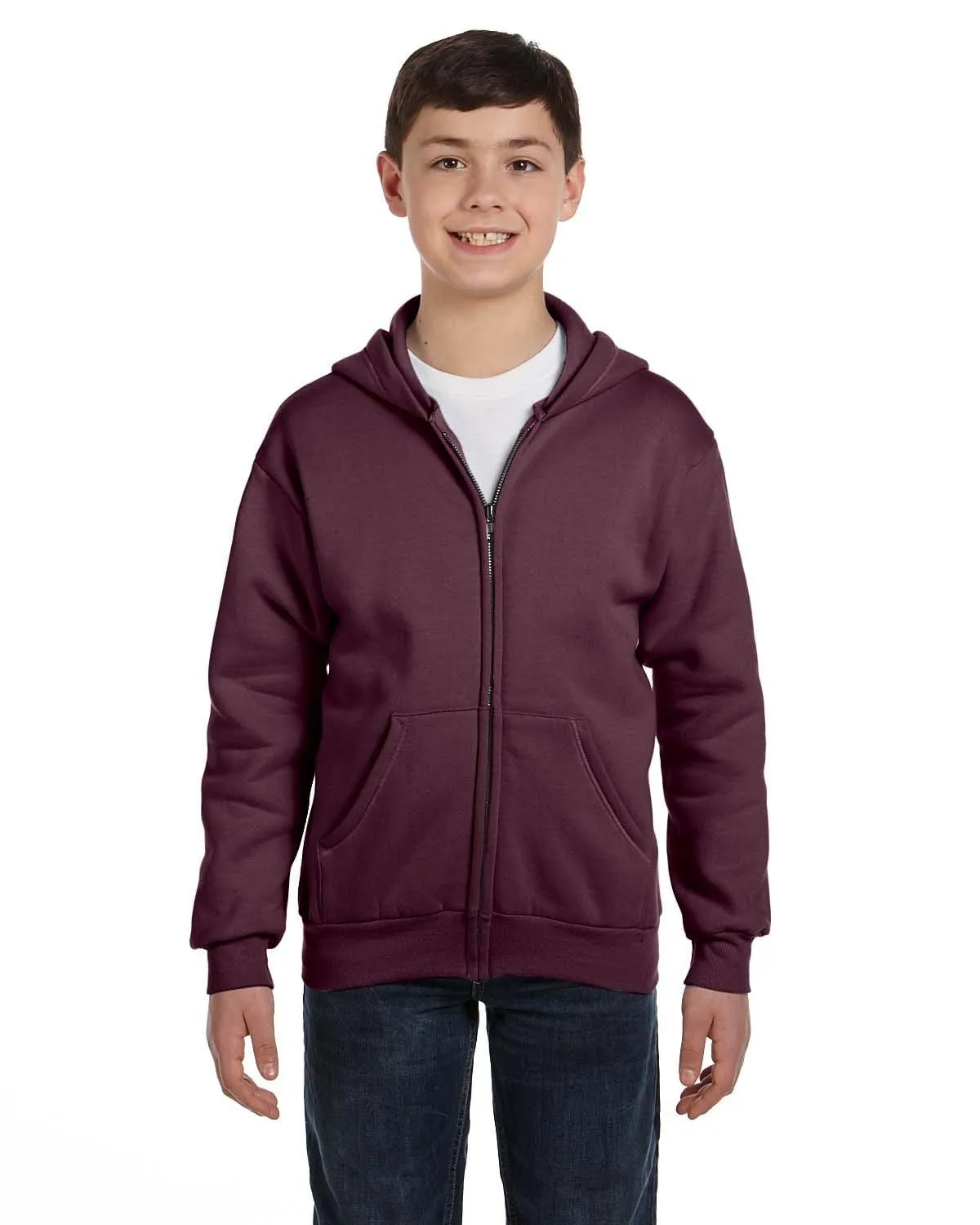 Hanes Youth 50/50 Full-Zip Hoodie Sweatshirt