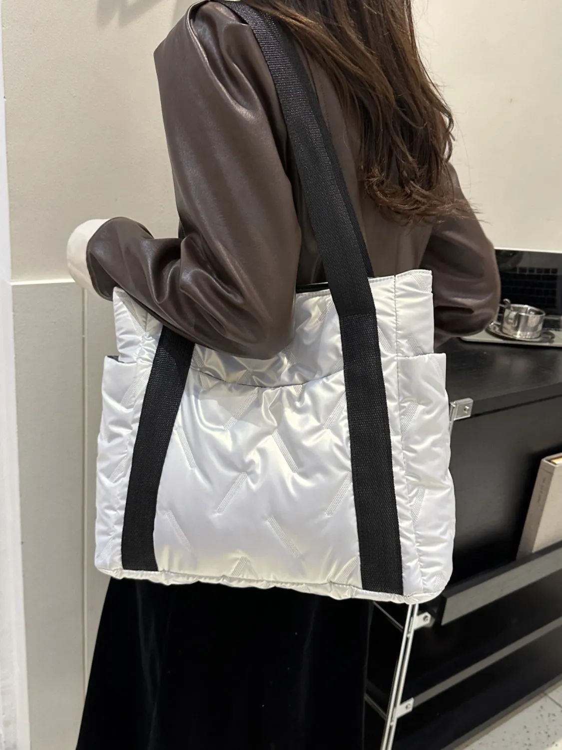 Hazel Blues® |  Solid Color Tote Bag with Side Pockets