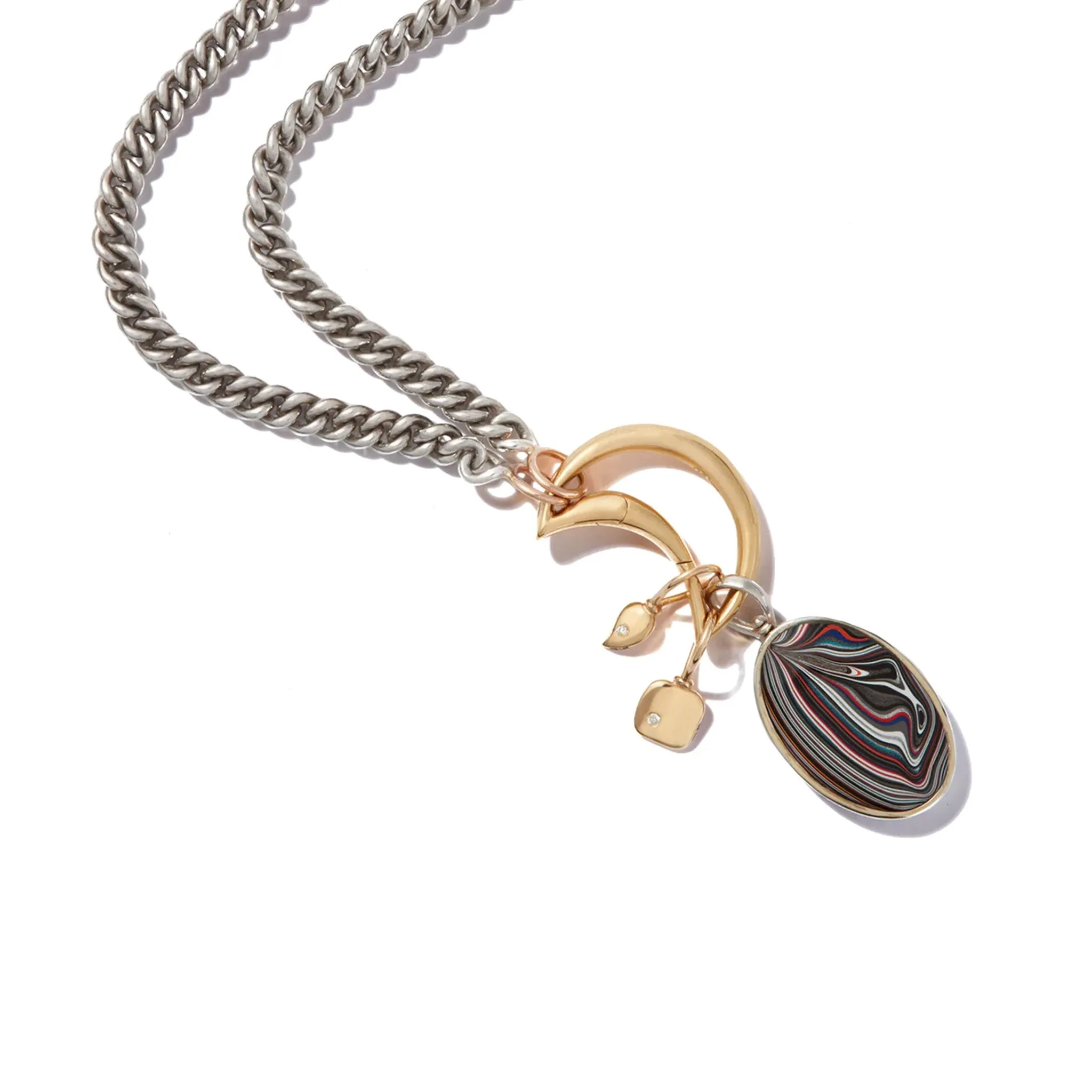 Heavy Curb Chain in Silver Necklace