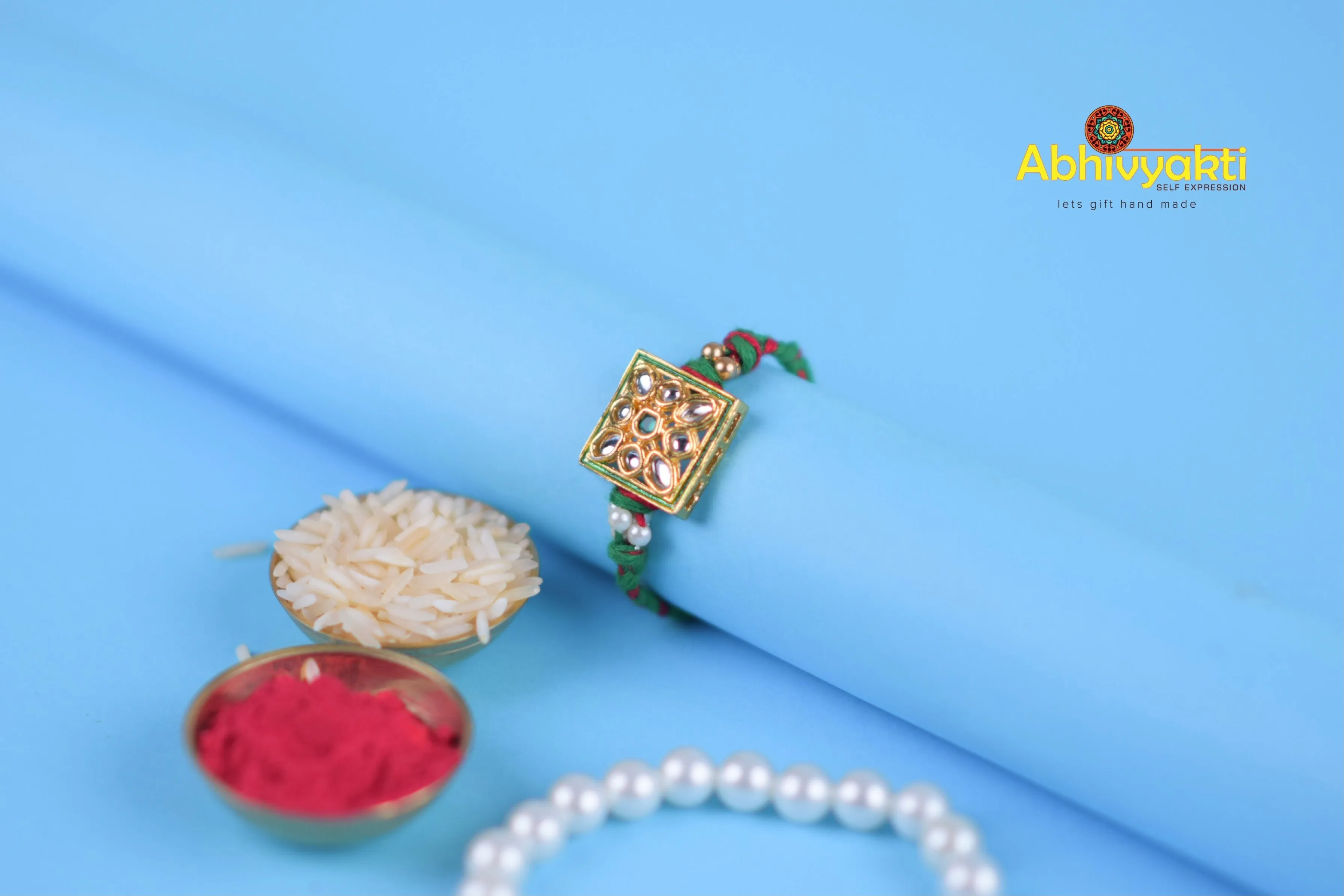 Henna Green Premium Rakhi - Send to India (FREE SHIPPING)