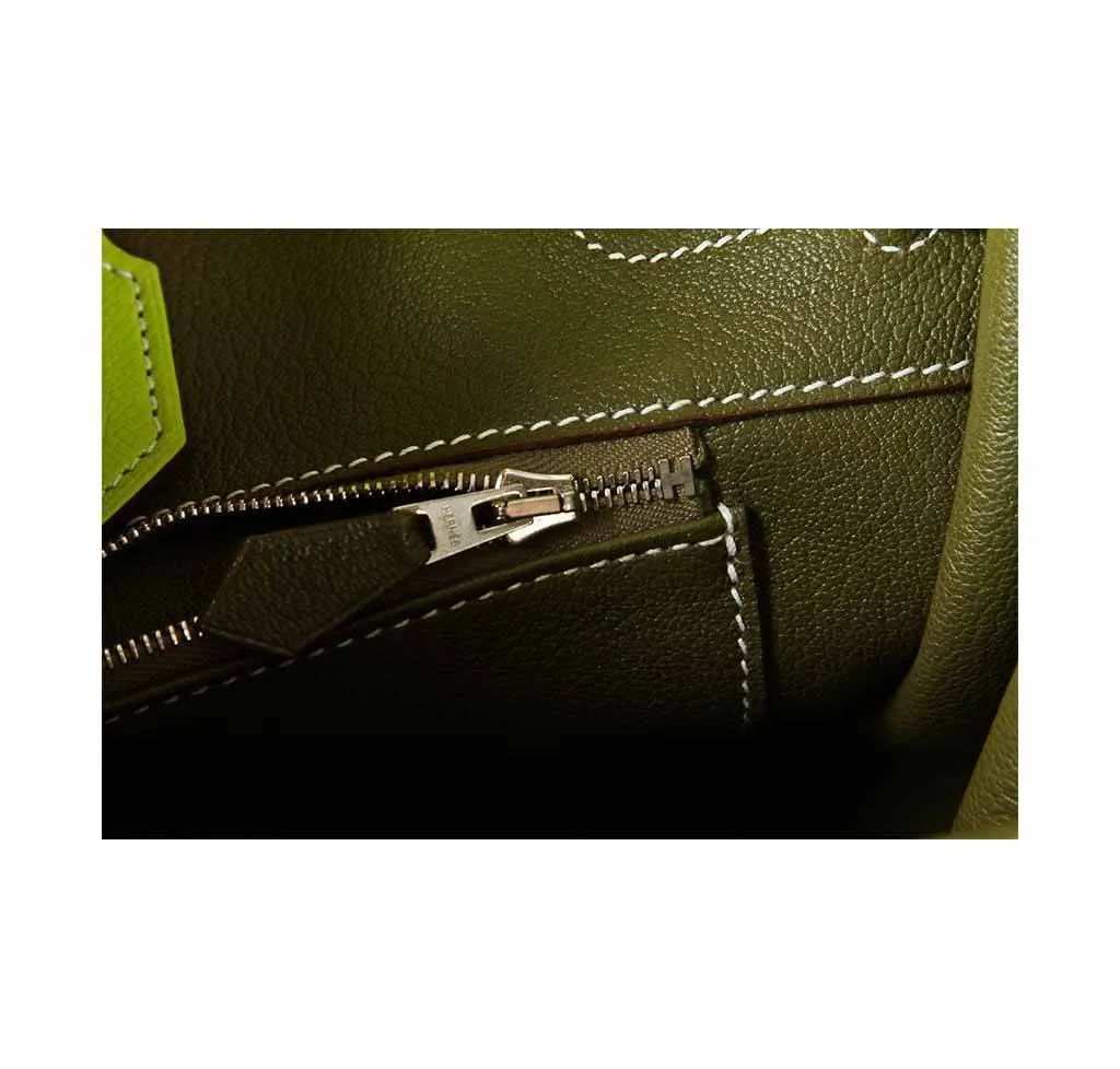 Hermès Birkin 35 Kiwi Lichen Candy Collection Bag