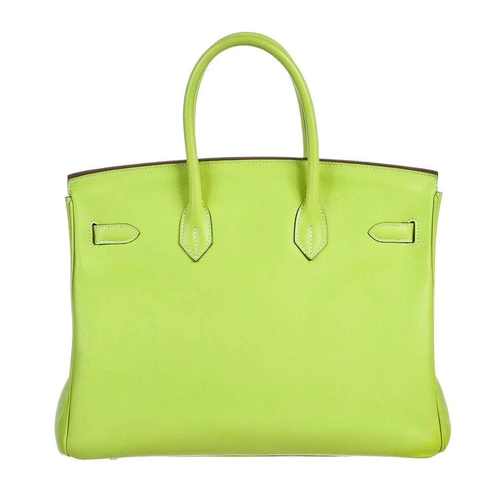 Hermès Birkin 35 Kiwi Lichen Candy Collection Bag
