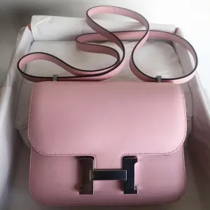 Hermès Constance 18 Rose Sakura Swift Palladium Hardware PHW