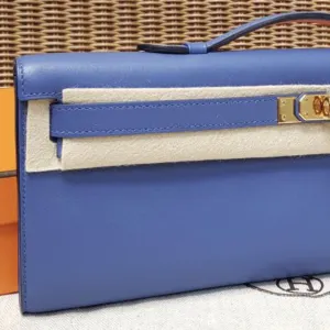 Hermès Kelly Cut Bleu Brighton Swift Gold Hardware GHW