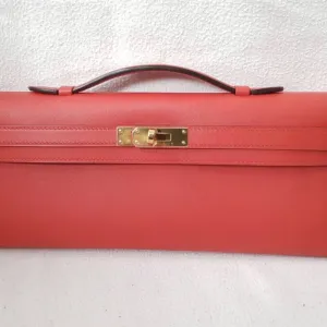 Hermès Kelly Cut Rouge Tomate Swift Gold Hardware GHW