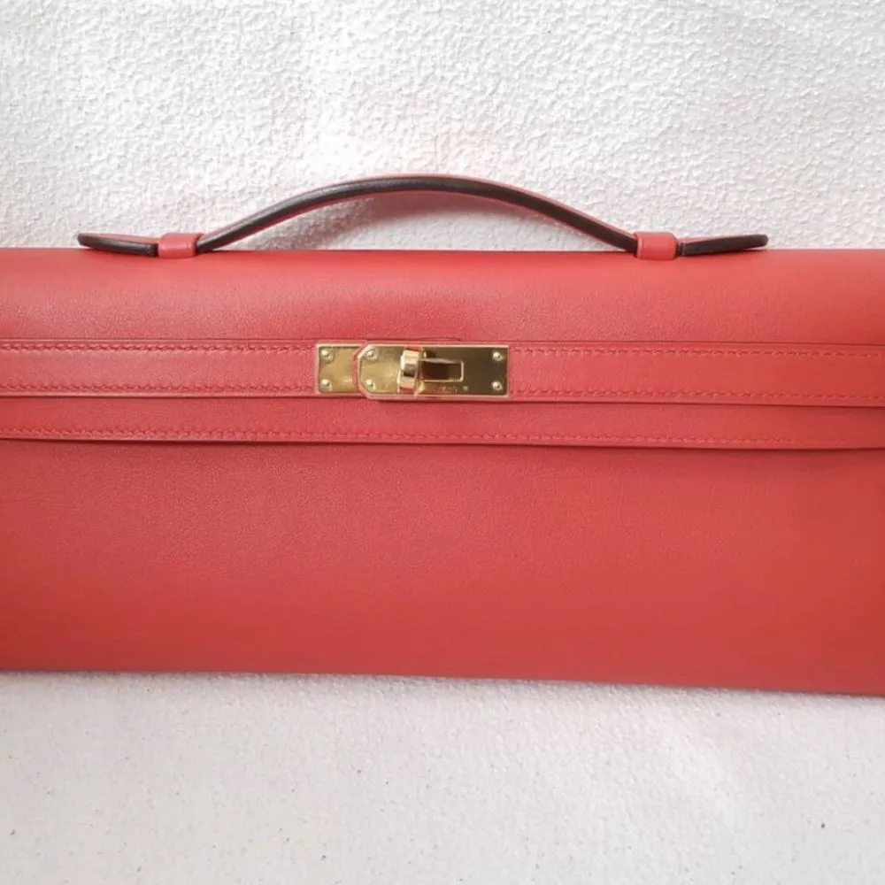 Hermès Kelly Cut Rouge Tomate Swift Gold Hardware GHW