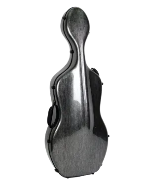 HQ Polycarbon Cello Case 4/4 - Brushed Silver and Black