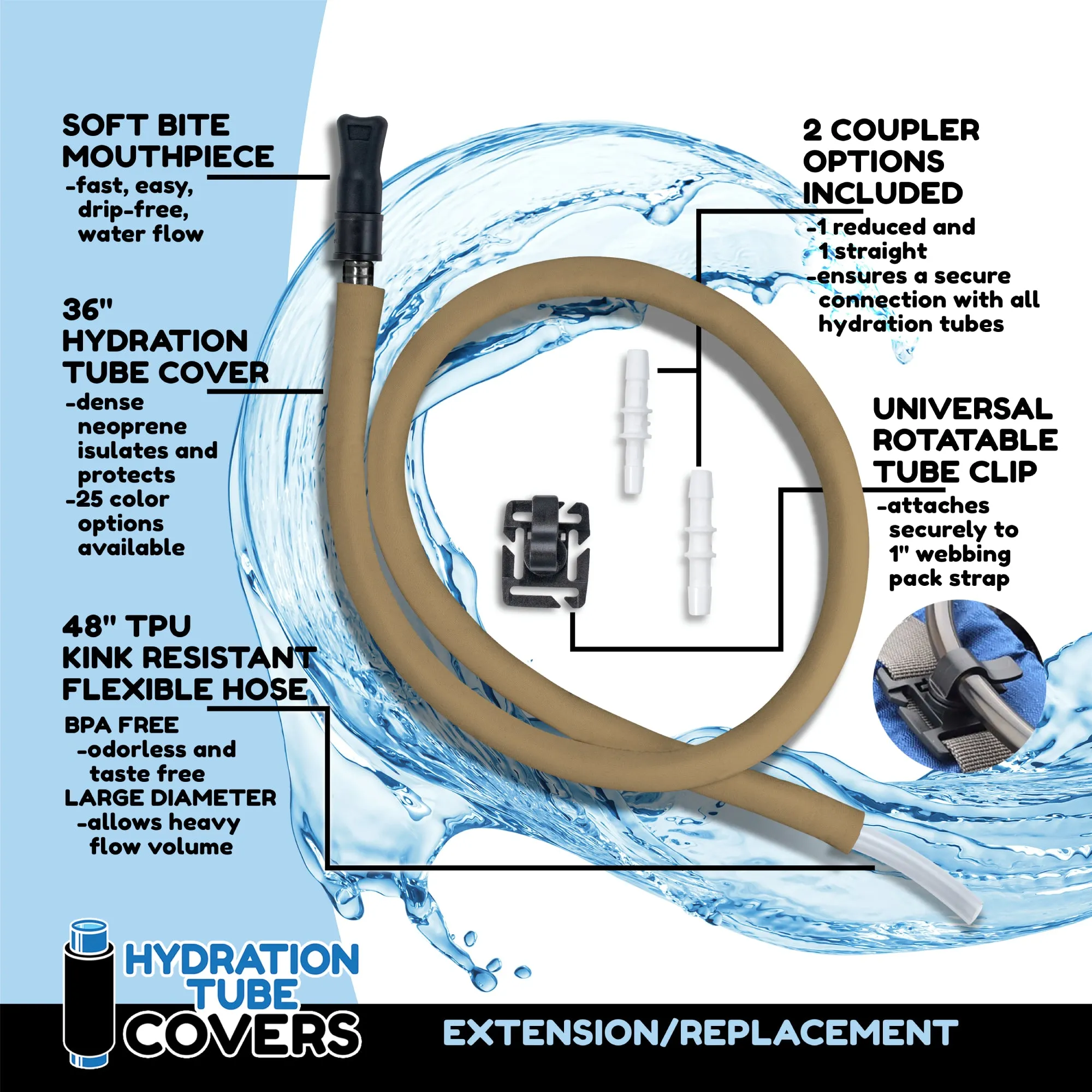 Hydration Pack Drink Tube Replacement - Extension