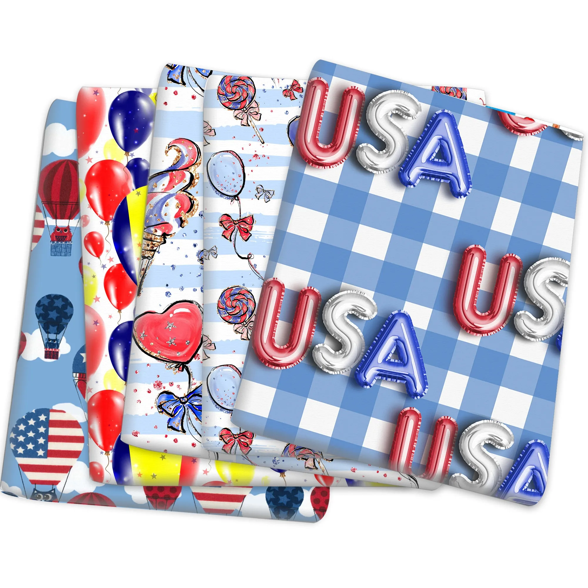 Independence Day (4 of july) Theme Printed Fabric