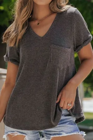 Jacks Textured V-Neck Short Sleeve T-Shirt