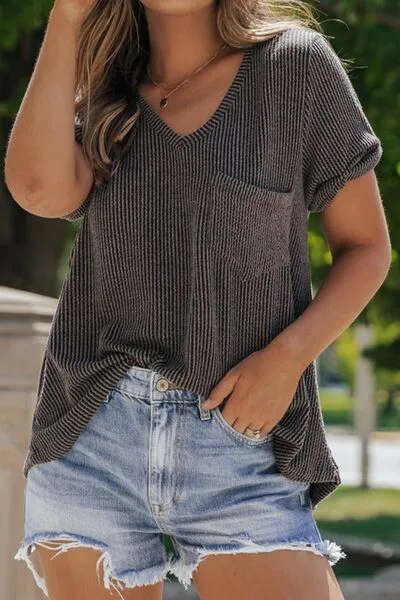 Jacks Textured V-Neck Short Sleeve T-Shirt
