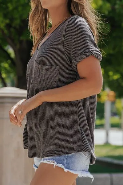 Jacks Textured V-Neck Short Sleeve T-Shirt