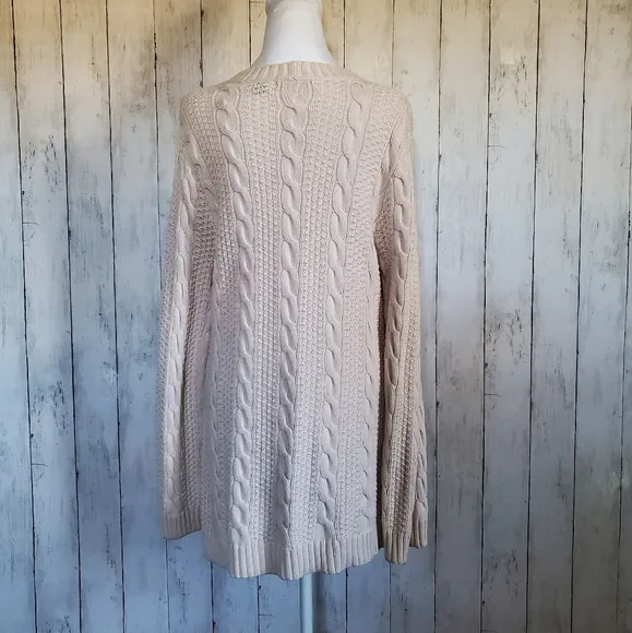 Jeanne Pierre Cable Knit Pocketed Tunic Sweater