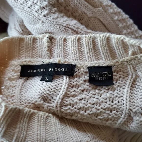 Jeanne Pierre Cable Knit Pocketed Tunic Sweater