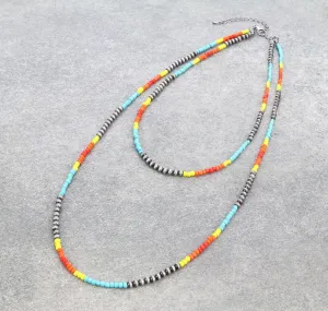 Jolene Double Layer Navajo & Seed Bead Necklace