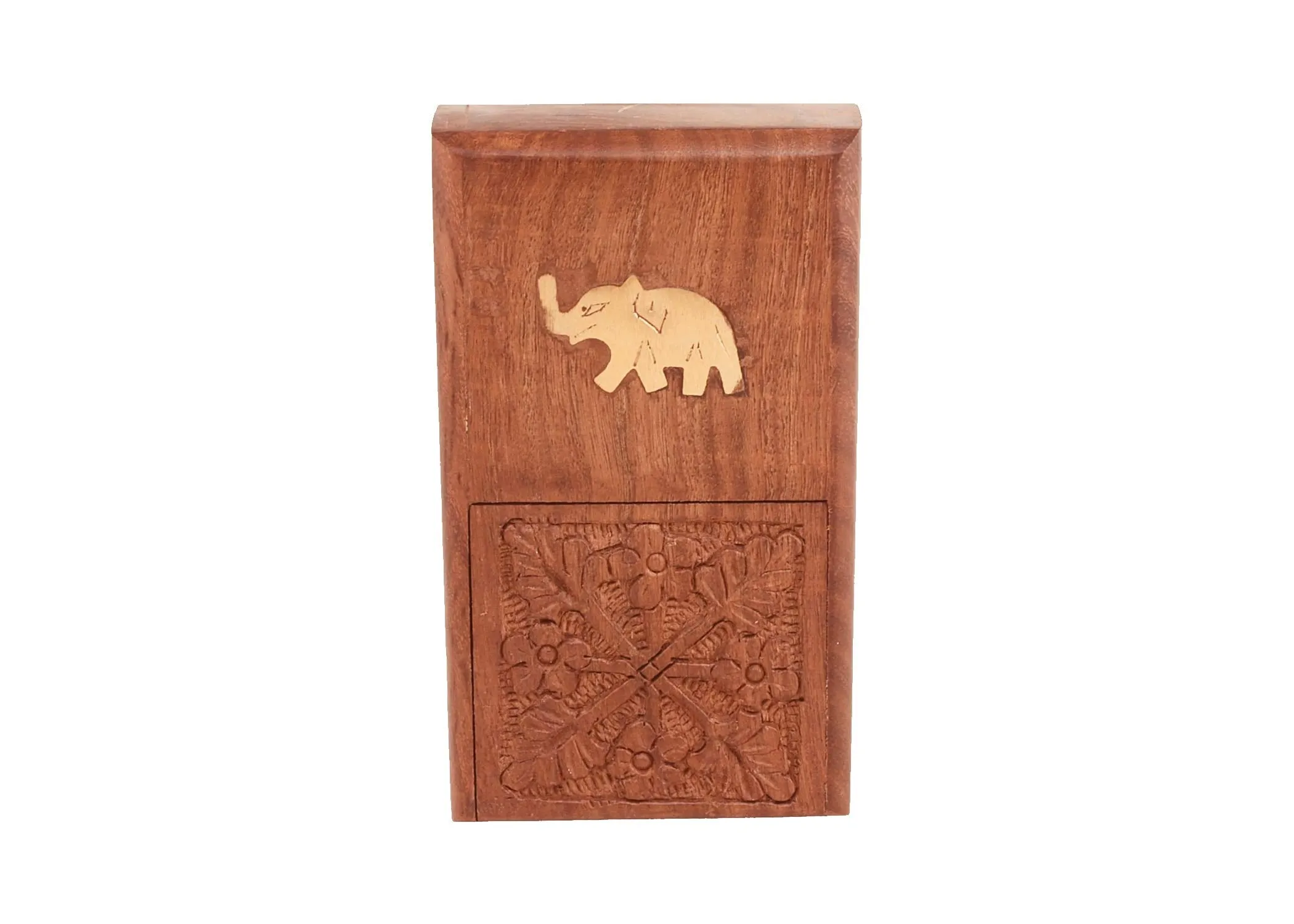KESHA SPREE Rosewood Sheesham Wood Pocket Cigarette Case Holder Stand (4.75 x 2.75 x 1.25 inch, Brown), Perfect to Keep 10 Cigarettes