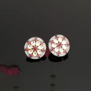 Kundan studs with victorian polish AD22