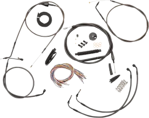 LA Choppers LA-8005KT2A-13M Complete Handlebar Cable and Brake Line Kit - Midnight