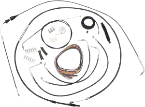 LA Choppers LA-8005KT2A-16B Complete Handlebar Cable and Brake Line Kit - Black Vinyl/Stainless