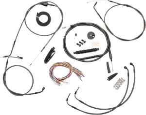 LA Choppers LA-8006KT2A-19M Complete Handlebar Cable and Brake Line Kit - Midnight