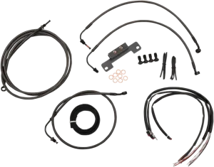 LA Choppers LA-8012KT2-13M Complete Handlebar Cable and Brake Line Kit - Midnight