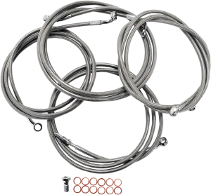 LA Choppers LA-8052KT-13 Cable/Brake Line Kit - 12-14in. Ape Hangers - Stainless