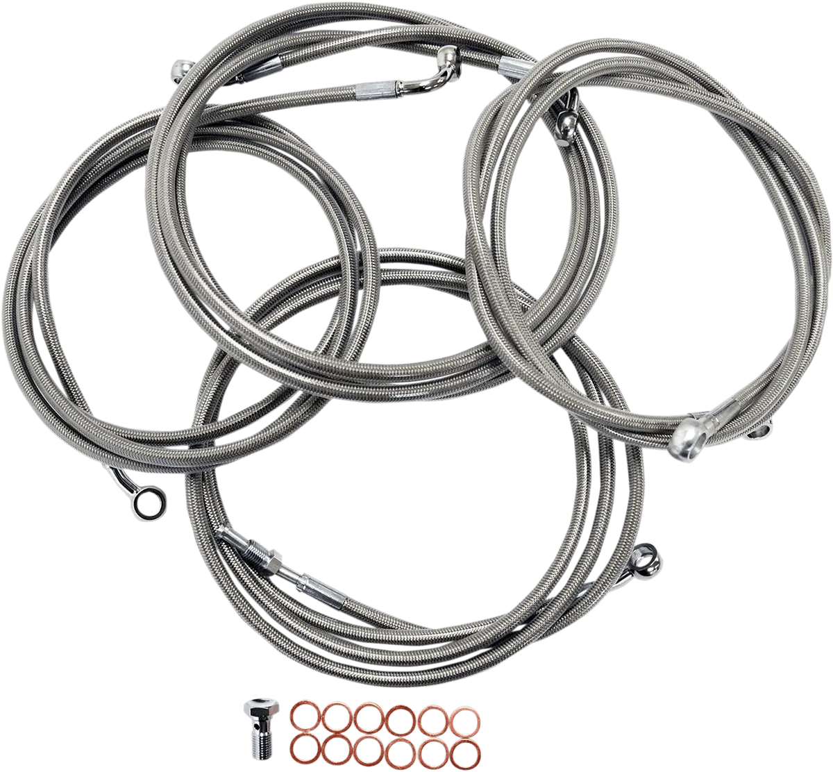 LA Choppers LA-8052KT-13 Cable/Brake Line Kit - 12-14in. Ape Hangers - Stainless