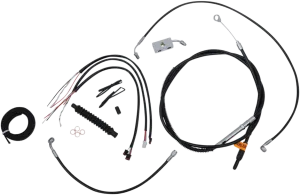 LA Choppers LA-8152KT2-19B Complete Handlebar Cable and Brake Line Kit - Black Vinyl/Stainless