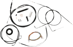 LA Choppers LA-8220KT2-13B Complete Handlebar Cable and Brake Line Kit - Black Vinyl/Stainless