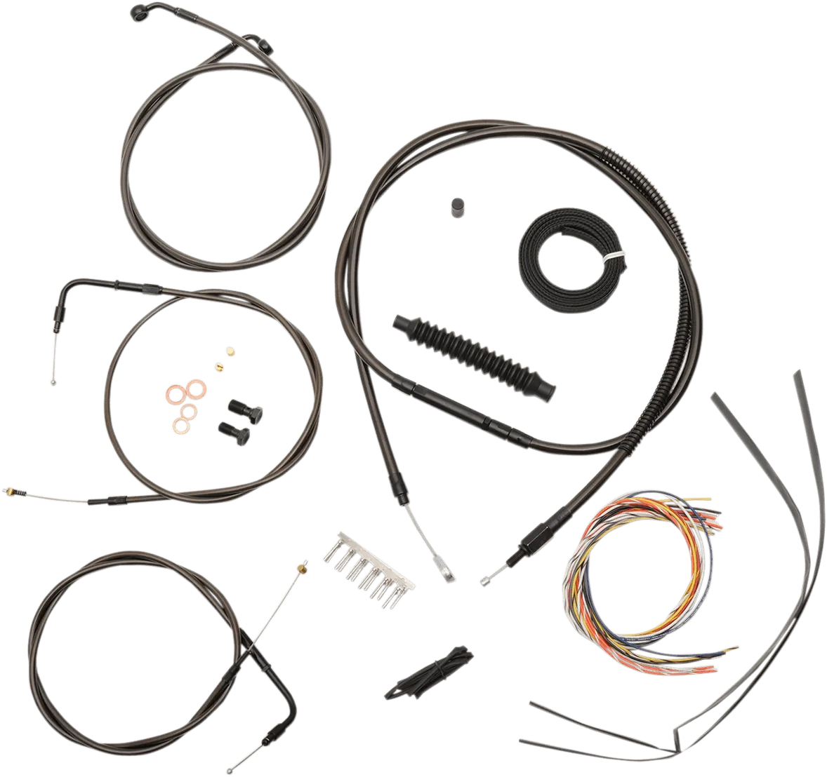 LA Choppers LA-8310KT2-19M Complete Handlebar Cable and Brake Line Kit - Midnight