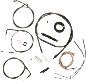 LA Choppers LA-8310KT2-19M Complete Handlebar Cable and Brake Line Kit - Midnight