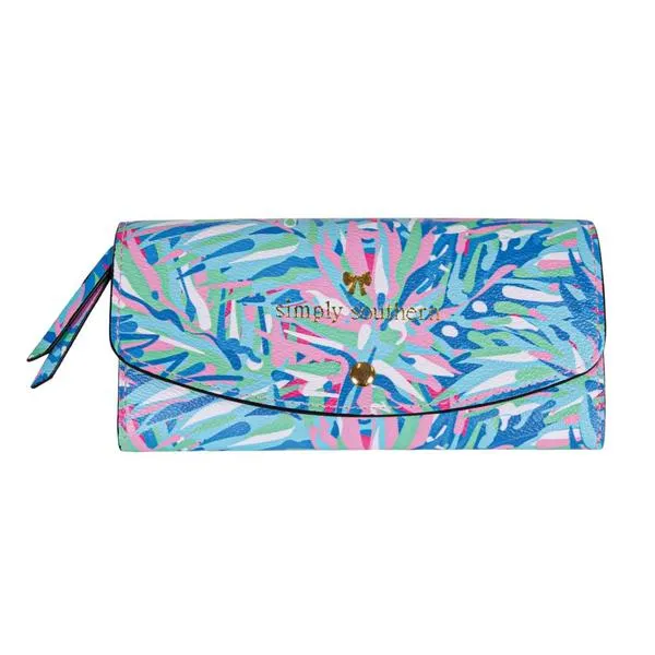 Large Card Holder Wallet Abstract Leaves