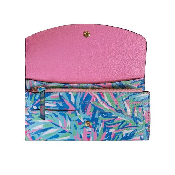 Large Card Holder Wallet Abstract Leaves