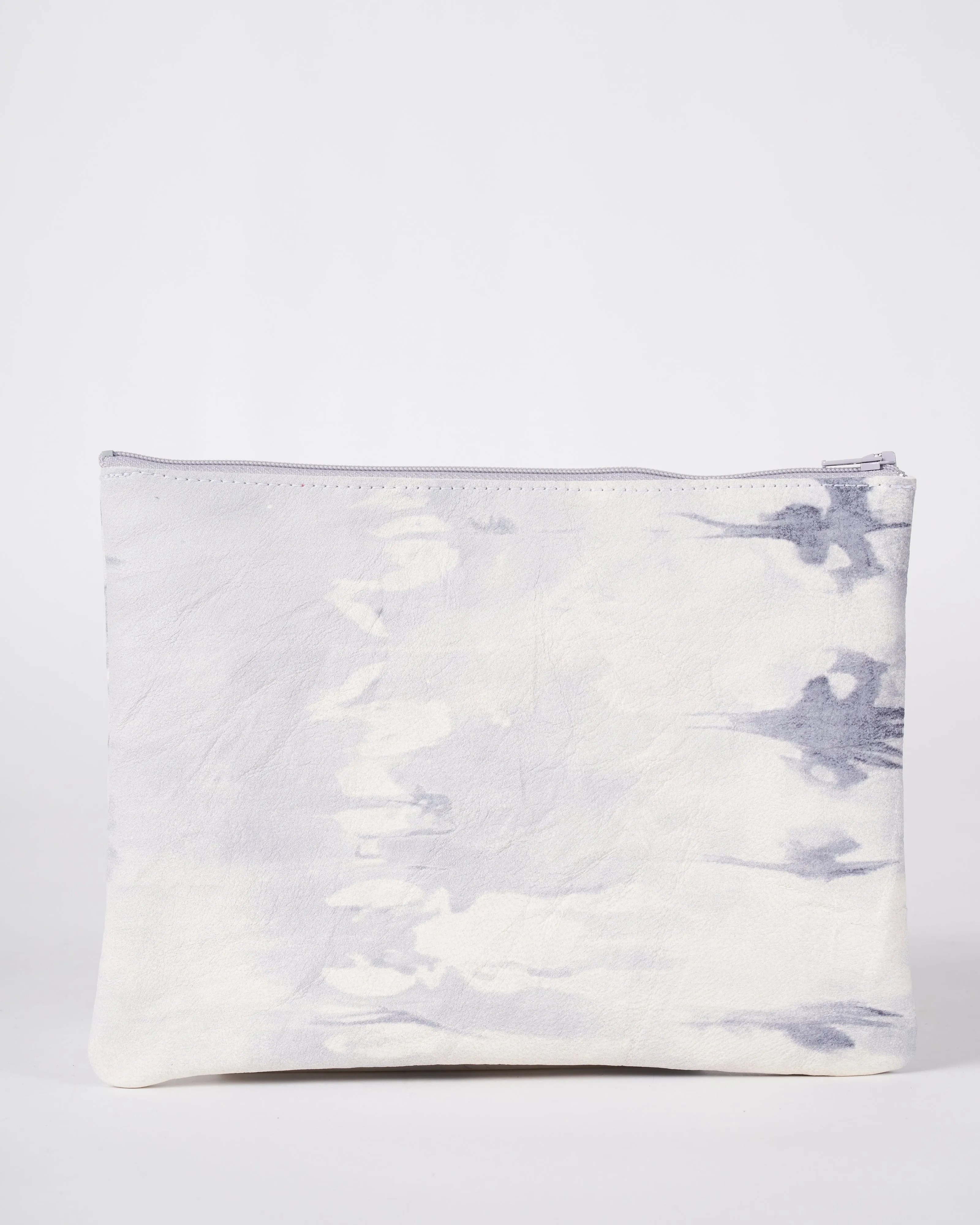 large zip pouch - tie dye grey