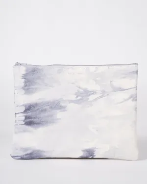large zip pouch - tie dye grey