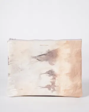 large zip pouch - tie dye peach